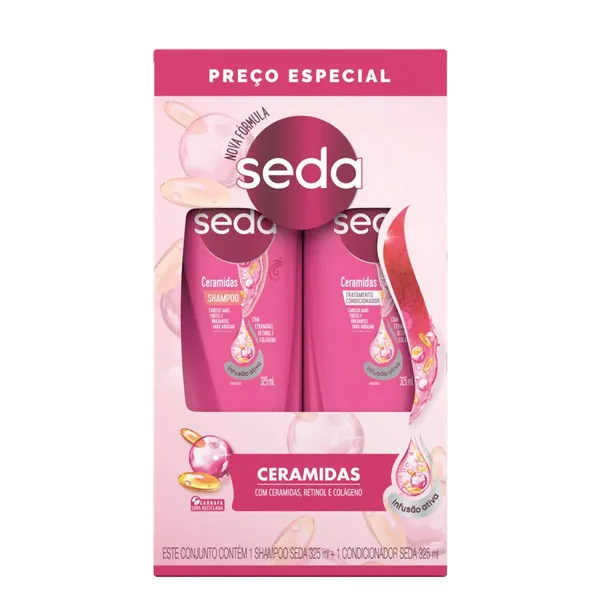 KIT SEDA SHAMPOO 325ML + CONDICIONADOR 325ML CERAMIDAS