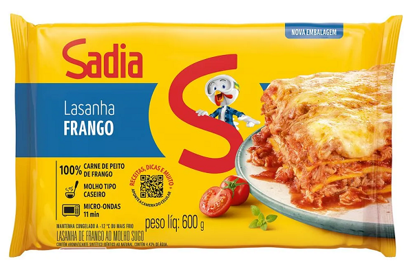 LASANHA DE FRANGO SADIA 600G