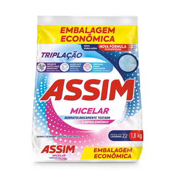 LAVA ROUPAS EM PÓ ASSIM TRIPLAÇÃO FLORAL SACHÊ 1,6KG