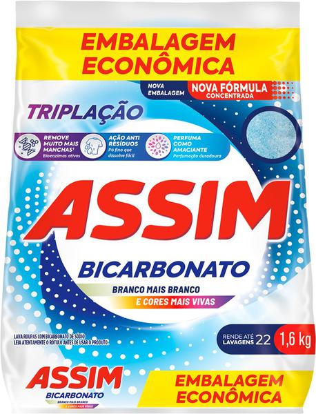 LAVA ROUPAS EM PÓ ASSIM TRIPLAÇÃO SACHÊ 1,6KG