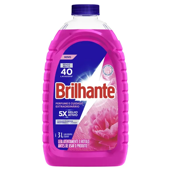LAVA ROUPAS LIQUIDO BRILHANTE PERFUME E CUIDADO EXTRAORDINÁRIO 3L
