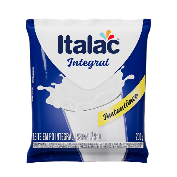 LEITE EM PÓ INTEGRAL INSTANTÂNEO ITALAC  SACHÊ 200G