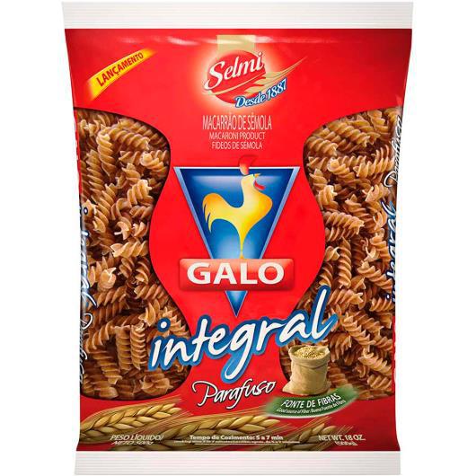 MACARRÃO DE SÊMOLA INTEGRAL GALO PARAFUSO 500G