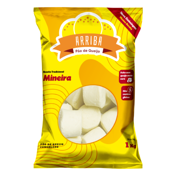 PÃO DE QUEIJO ARRIBA PACOTE COM 1KG - CADA UNIDADE PESA APROX. 25G