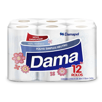 PAPEL HIG DAMA 30M C/12 NEUTRO