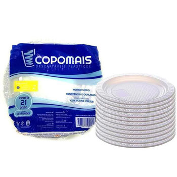 PRATO DESC COPOMAIS 21CM C/10 BCO R