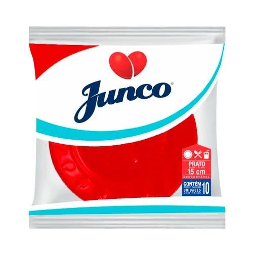 PRATO DESC JUNCO 15CM C/10 VERMELHO