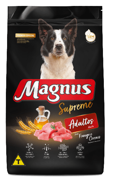 RAÇÃO MAGNUS SUPREME ADULTO FRANGO E CEREAIS 1KG