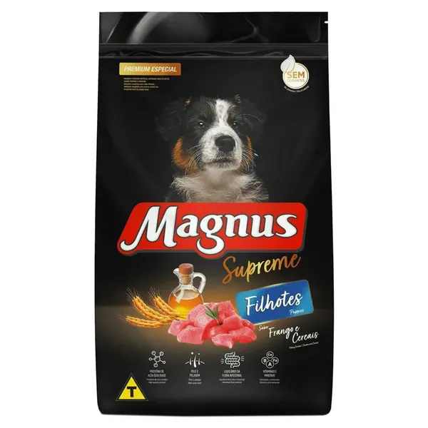 RAÇÃO MAGNUS SUPREME FILHOTES FRANGO E CEREAIS 900G