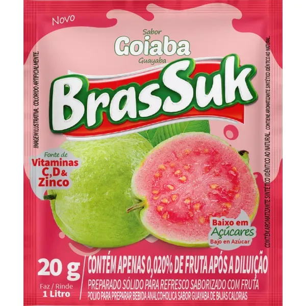 REFRESCO EM PÓ BRASSUK SABOR GOIABA 20G