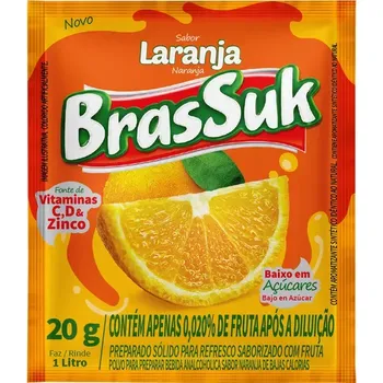 REFRESCO EM PÓ BRASSUK SABOR LARANJA 20G