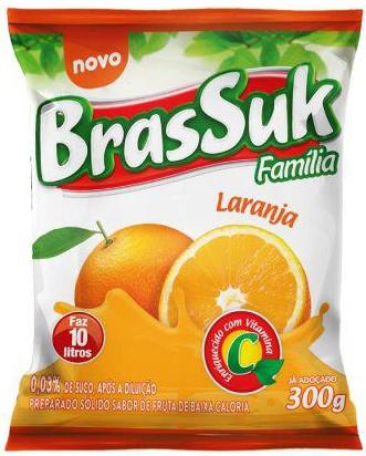 REFRESCO EM PÓ BRASSUK SABOR LARANJA 300G