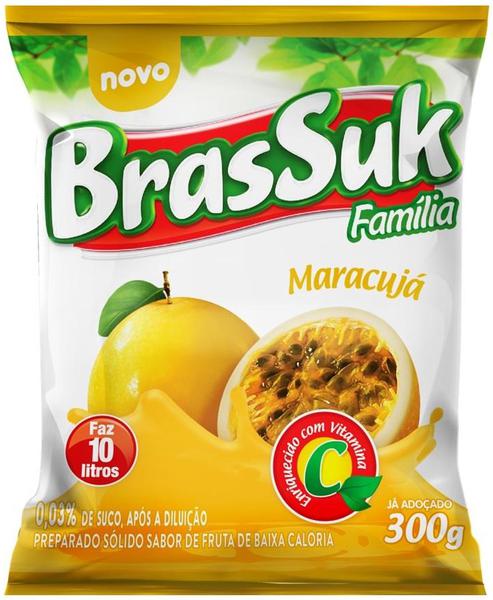 REFRESCO EM PÓ BRASSUK SABOR MARACUJÁ 300G