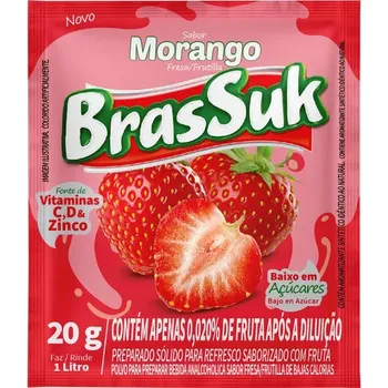 REFRESCO EM PÓ BRASSUK SABOR MORANGO 20G