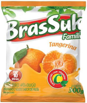 REFRESCO EM PÓ BRASSUK SABOR TANGERINA 300G