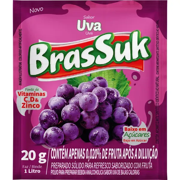 REFRESCO EM PÓ BRASSUK SABOR UVA 20G