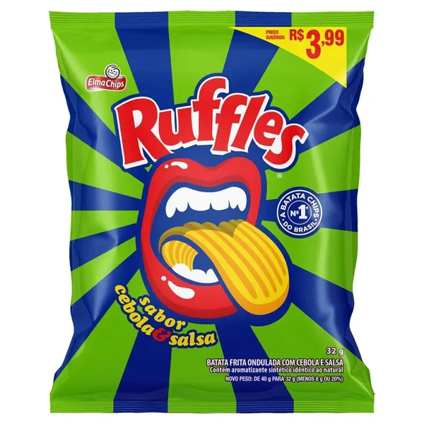 SALGADINHO RUFFLES CEBOLA & SALSA 32G