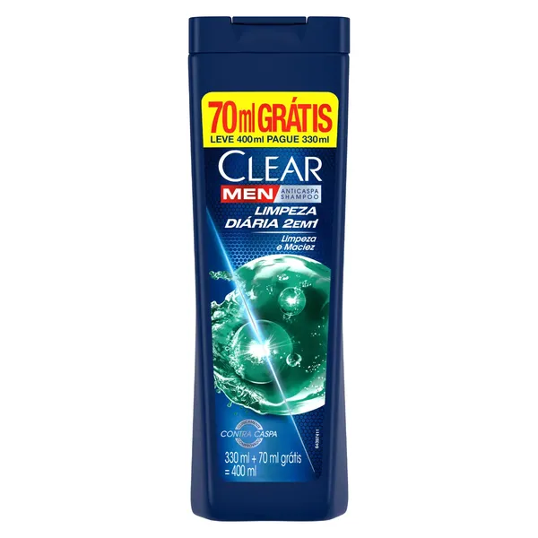 SHAMPOO CLEAR LIMPEZA DIÁRIA LEVE 400ML PAGUE 330ML