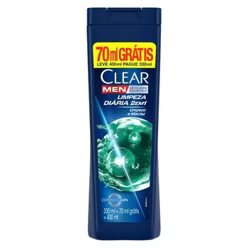 SHAMPOO CLEAR LIMPEZA DIÁRIA LEVE 400ML PAGUE 330ML
