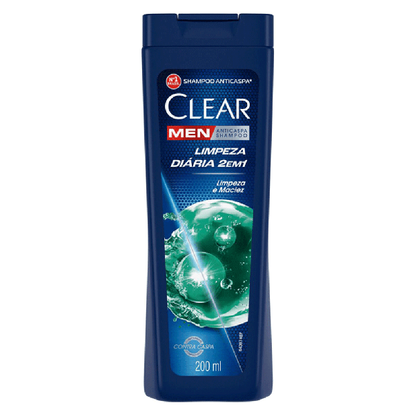 SHAMPOO CLEAR MEN LIMPEZA DIÁRIA 2 EM 1 200ML