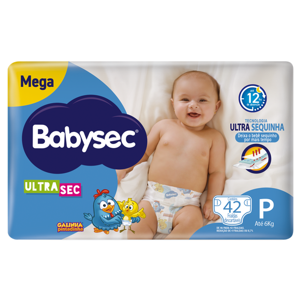 Fralda Babysec Galinha Pintadinha Mega P 42un