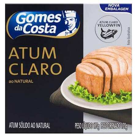 ATUM CLARO GOMES DA COSTA CX 170G NATURAL CLARO