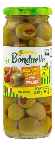 AZEITONA BONDUELLE VD 330G VERDE RECH PIMENTA