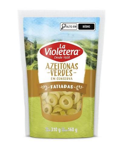 AZEITONAS LA VIOLETERA SACHET 160G VERDE FATIADA