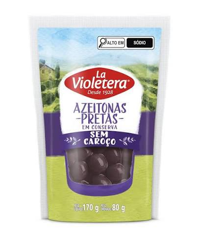 AZEITONAS LA VIOLETERA SACHET 80G PRETAS S/CAROCO