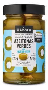 AZEITONAS OLYMP VD 170G VERDES RECH.QUEIJO AZUL