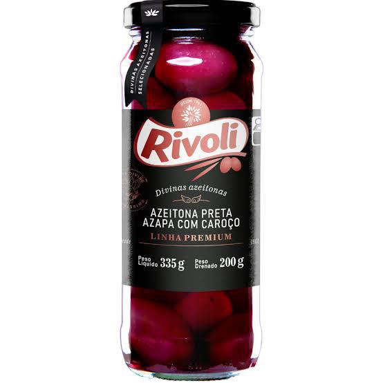 AZEITONAS RIVOLI VD 200G PRETAS AZAPA