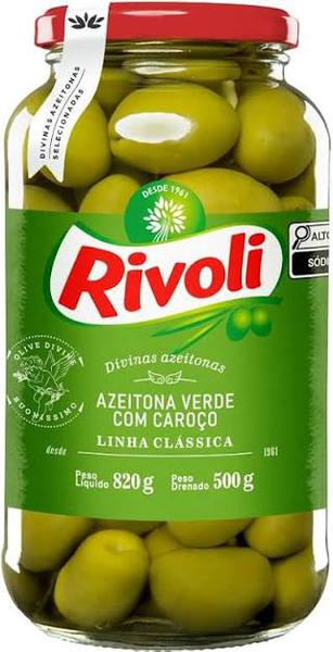 AZEITONAS RIVOLI VD 500G VERDE C/CAROCO