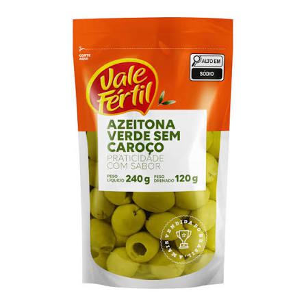 AZEITONAS VALE FERTIL SACHET 120G VERDES S/CAROCO