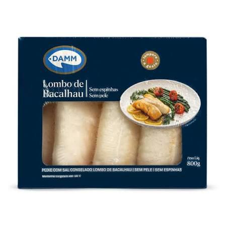 BACALHAU DAMM 800G LOMBO S/PELE E ESP CONG