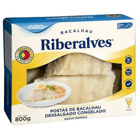 BACALHAU RIBERALVES 800G GADUS MORHUA DESSALGADO