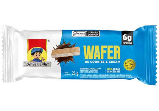 BARRA DE WAFER DA TERRINHA 6G PROT 25G COOKIES & CREAM