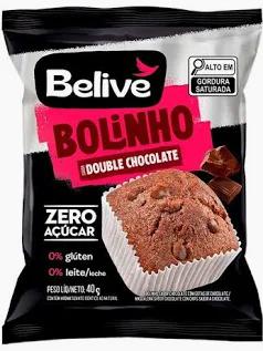 BOLINHO BELIVE 40G DOUBLE CHOCOLATE ZERO ACUCAR