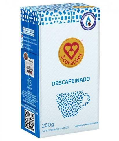 CAFE 3 CORACOES VACUO 250G DESCAFEINADO