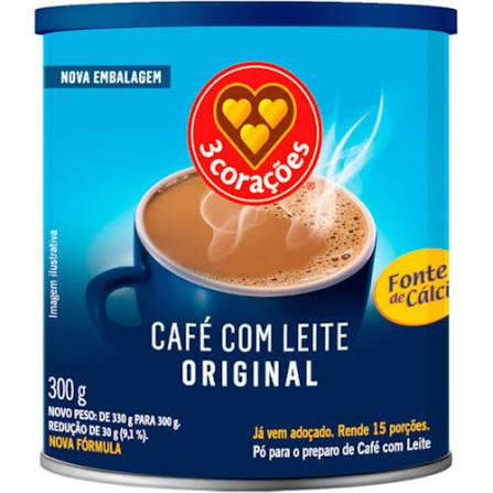 CAFE C/LEITE 3 CORACOES LT 300G
