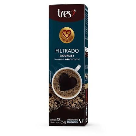 CAPSULA P/CAFE 3 CORACOES 75G FILTRADO GOURMET