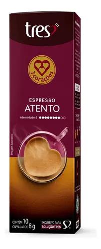CAPSULA P/CAFE EXPRESSO 3 CORACOES 80G ATENTO C/10UN CAPS
