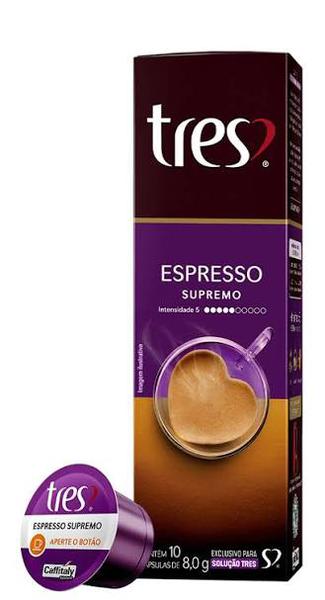 CAPSULA P/CAFE EXPRESSO 3 CORACOES 80G SUPREMO C/10UN CAPS