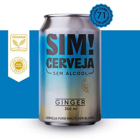 CERVEJA SIM! LT 350ML S/ALCOOL GINGER