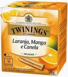 CHA TWININGS 18G LARANJA/MANGA/CANELA C/10UN SACHES