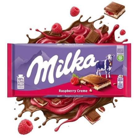 CHOC.MILKA BARRA 100G RASPBERRY CREAM