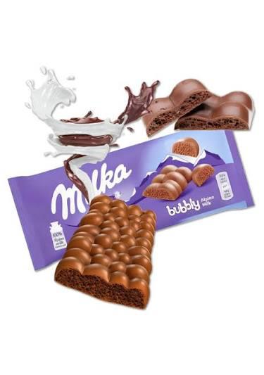 CHOC.MILKA BARRA 90G BUBBLY ALPINE MILK