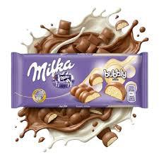 CHOC.MILKA BARRA 95G BUBBLY WHITE