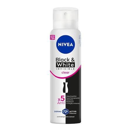 DESOD.NIVEA AERO ANTI-TRANSP.150ML FEM INVISIBLE BLACK WHITE