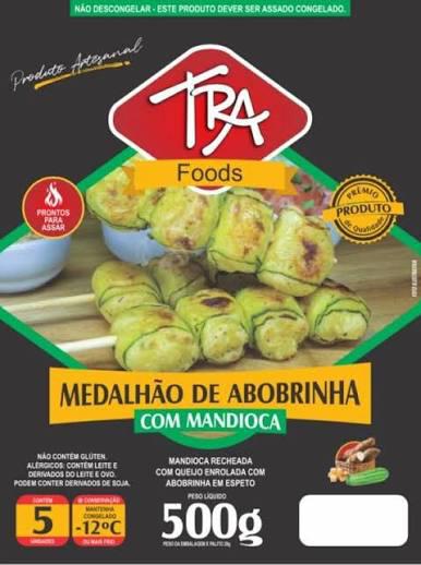 ESPETINHO TRA FOODS 500G MEDALHAO MANDIOCA C/ABOBRINHA