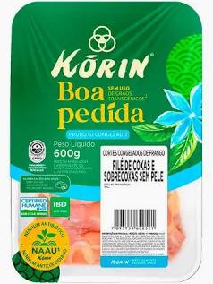 FRANGO KORIN BOA PEDIDA 600G CONG. FILE DE COXA/SOBRECOXA S/PELE